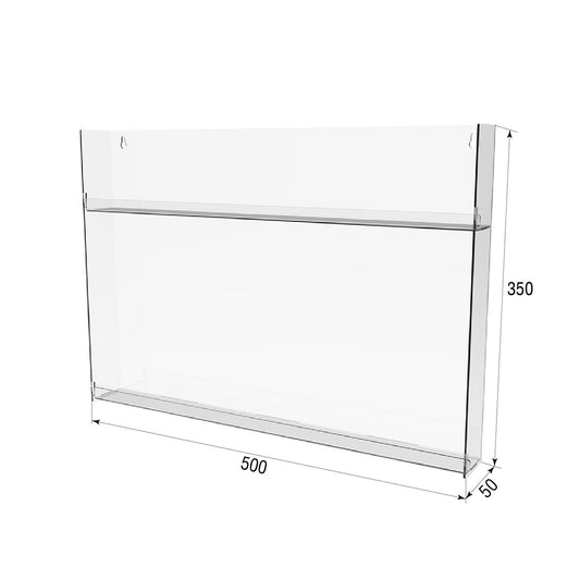 Acrylic display, Acrylic Stand 500x50x350mm, Acrylic organizer, Acrylic showcase, Acrylic holder for products