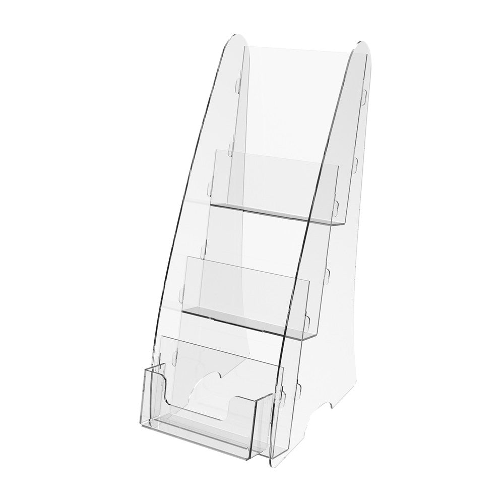Acrylic Display Stand, Acrylic Brochure Holder, Clear Display Stand, Boklet holder for flyers, Dimensions 110x148x280mm , Promotional Display Stand, Informational stand