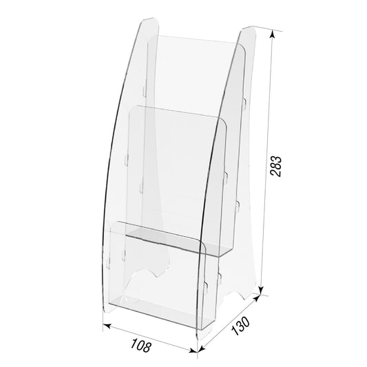 Soporte para folletos Eurobooklet de 2 niveles, expositor de folletos, expositor de folletos para ferias, expositor de folletos de acrílico