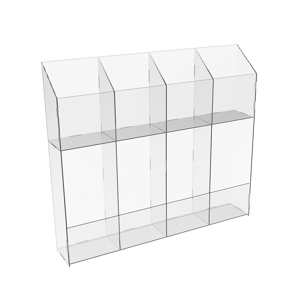 Acrylic display for envelopes, stand for postcards with 8 compartments, Booklet display for store