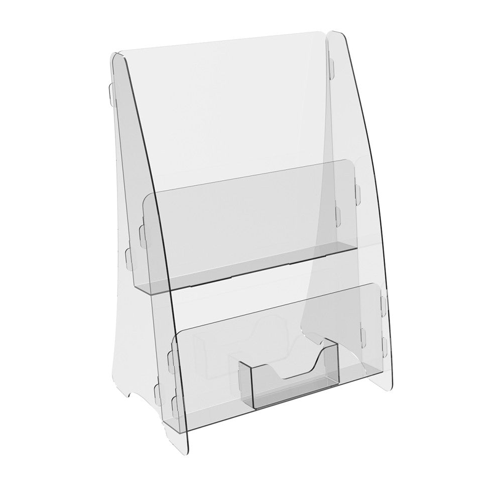 Set of 2 pieces, Desktop Brochure Holder A5, Acrylic Stand For Brochures 162x126x245mm, Advertising Display Holder, Acrylic Display For Brochures, Stand For Brochures And Flyers, Acrylic Paper Holder