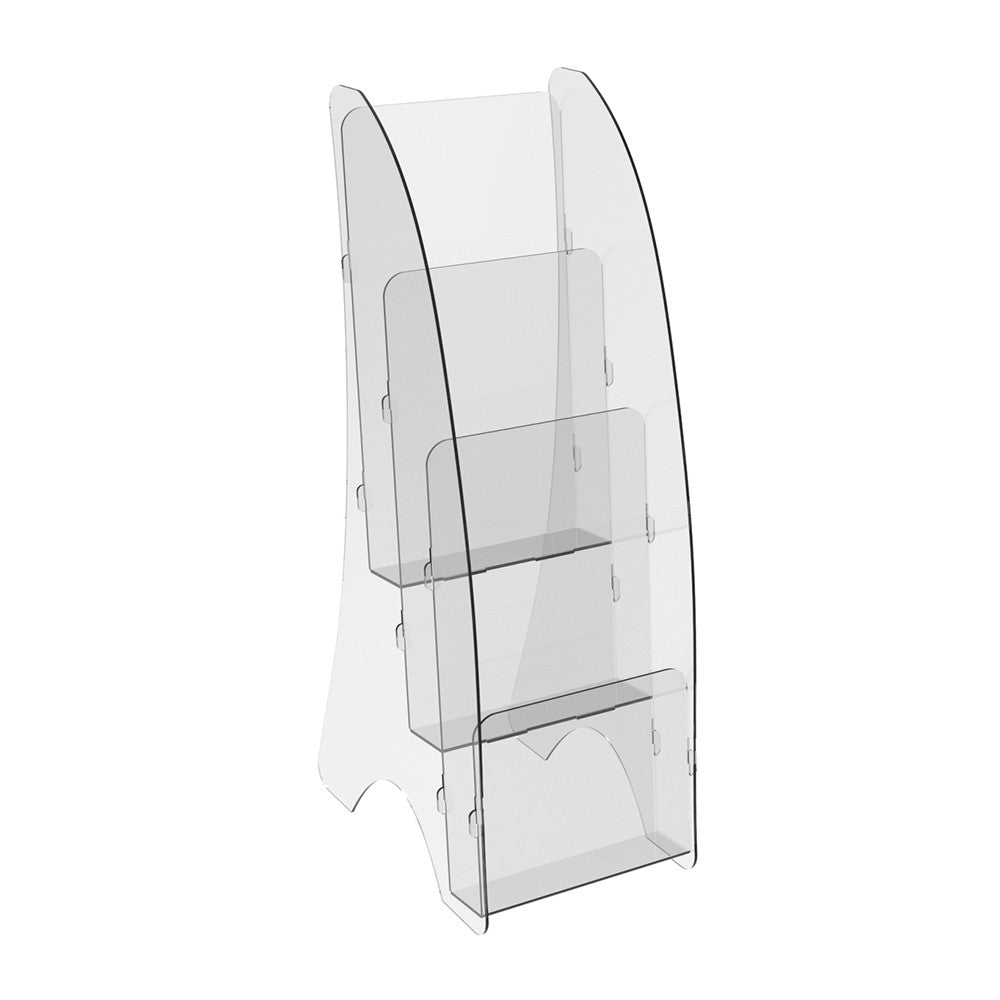 Booklet holder, Euro Flyer Stand 110x164x340 mm, Acrylic Stand, Acrylic Display, Advertising Stand, Exhibition Equipment, Information Stand, Acrylic Brochure Holder