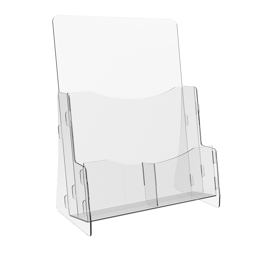 Set 2 pieces, Booklet holder, Paper holder A4 , 218x120x282mm, Acrylic Stand, Acrylic Display, Advertising Stand, Exhibition Equipment, Information Stand, Acrylic Brochure Holder