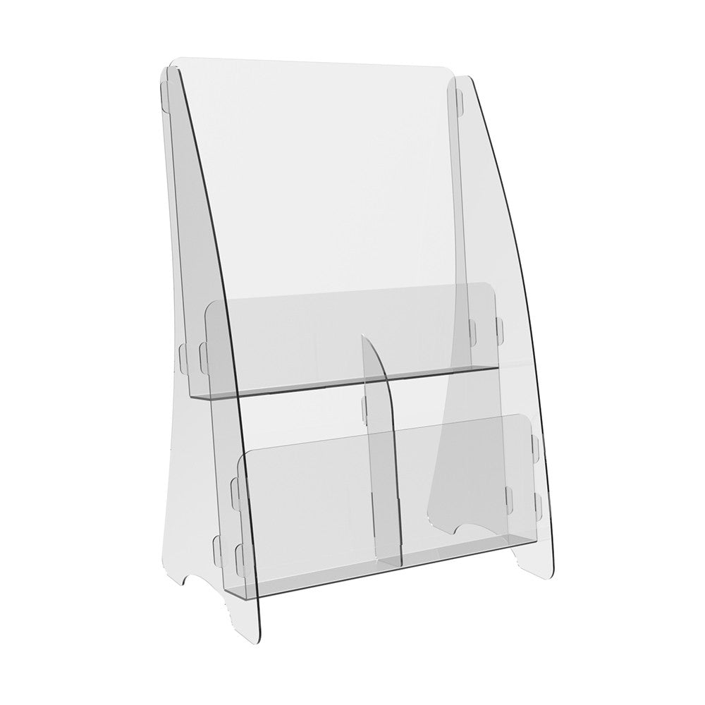 Set 2 pieces, Booklet holder, Paper holder A4 , 221x160x340mm, Acrylic Stand, Acrylic Display, Advertising Stand, Exhibition Equipment, Information Stand, Acrylic Brochure Holder