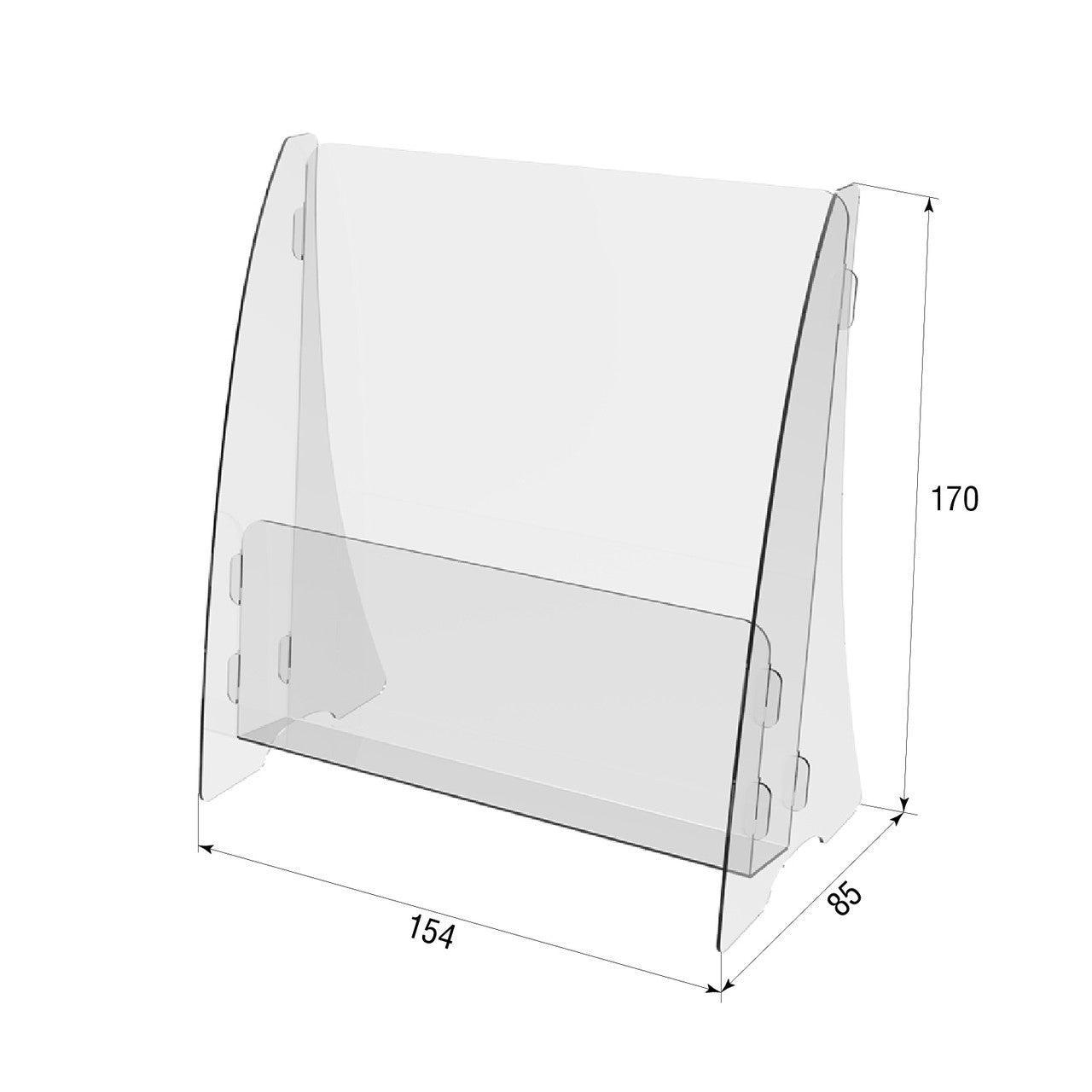 Set of 2 pcs, Desktop Brochure Holder A5, Acrylic Stand For Brochures 154x85x170mm, Advertising Display Holder, Acrylic Display For Brochures, Stand For Brochures And Flyers, Acrylic Paper Holder