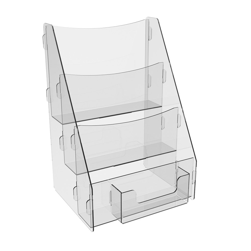 Set of 2 pcs, Desktop Brochure Holder A5, Acrylic Stand For Brochures 154x130x236mm, Advertising Display Holder, Acrylic Display For Brochures, Stand For Brochures And Flyers, Acrylic Paper Holder