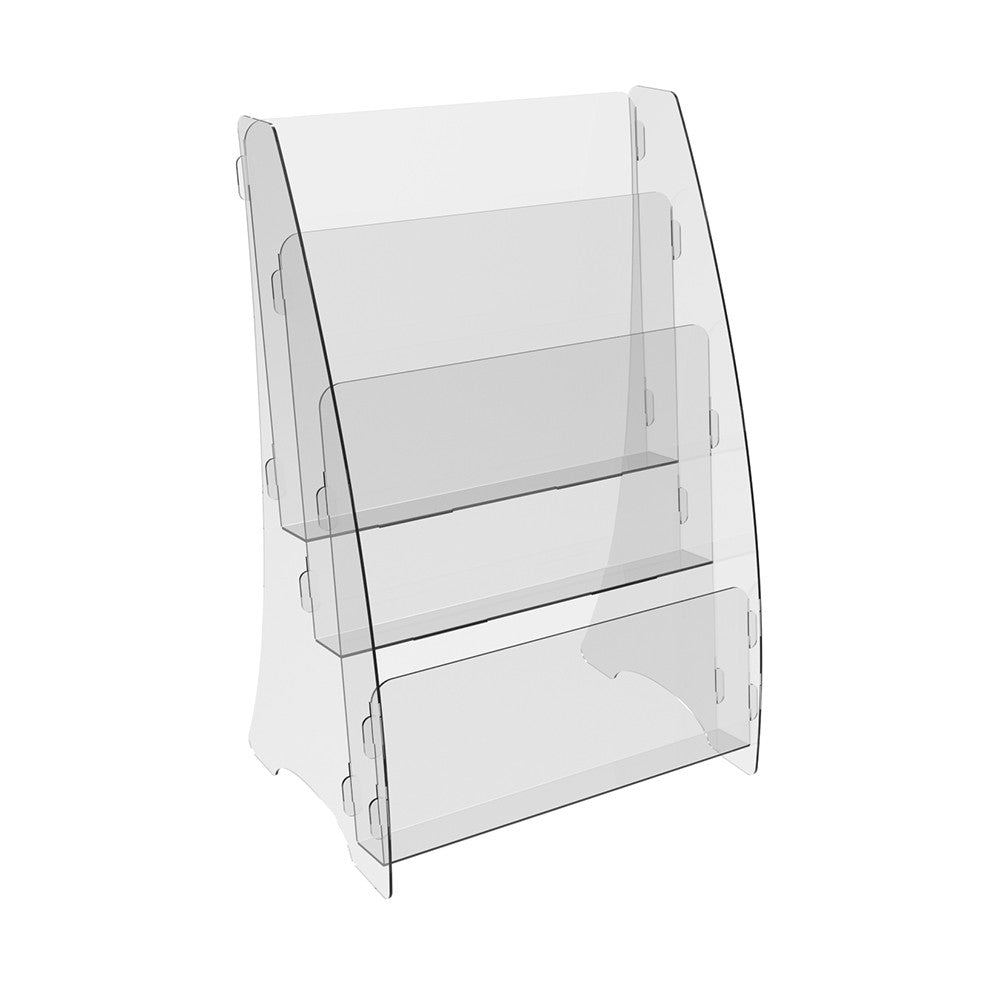 Set of 2 pcs, Desktop Brochure Holder A5, Acrylic Stand For Brochures 155x170x340mm, Advertising Display Holder, Acrylic Display For Brochures, Stand For Brochures And Flyers, Acrylic Paper Holder