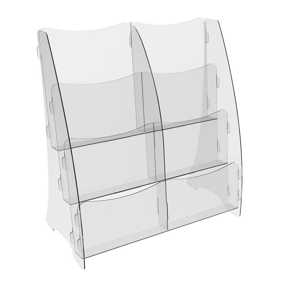 Set of 2 pcs, Desktop Brochure Holder A5, Acrylic Stand For Brochures 320x170x340mm, Advertising Display Holder, Acrylic Display For Brochures, Stand For Brochures And Flyers, Acrylic Paper Holder