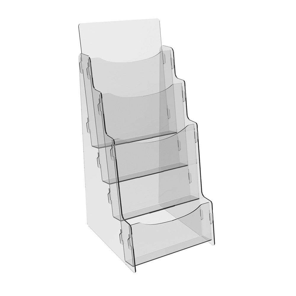 Set of 2 pieces, Desktop Brochure Holder A5, Acrylic Stand For Brochures 182x160x370mm, Advertising Display Holder, Acrylic Display For Brochures, Stand For Brochures And Flyers, Acrylic Paper Holder
