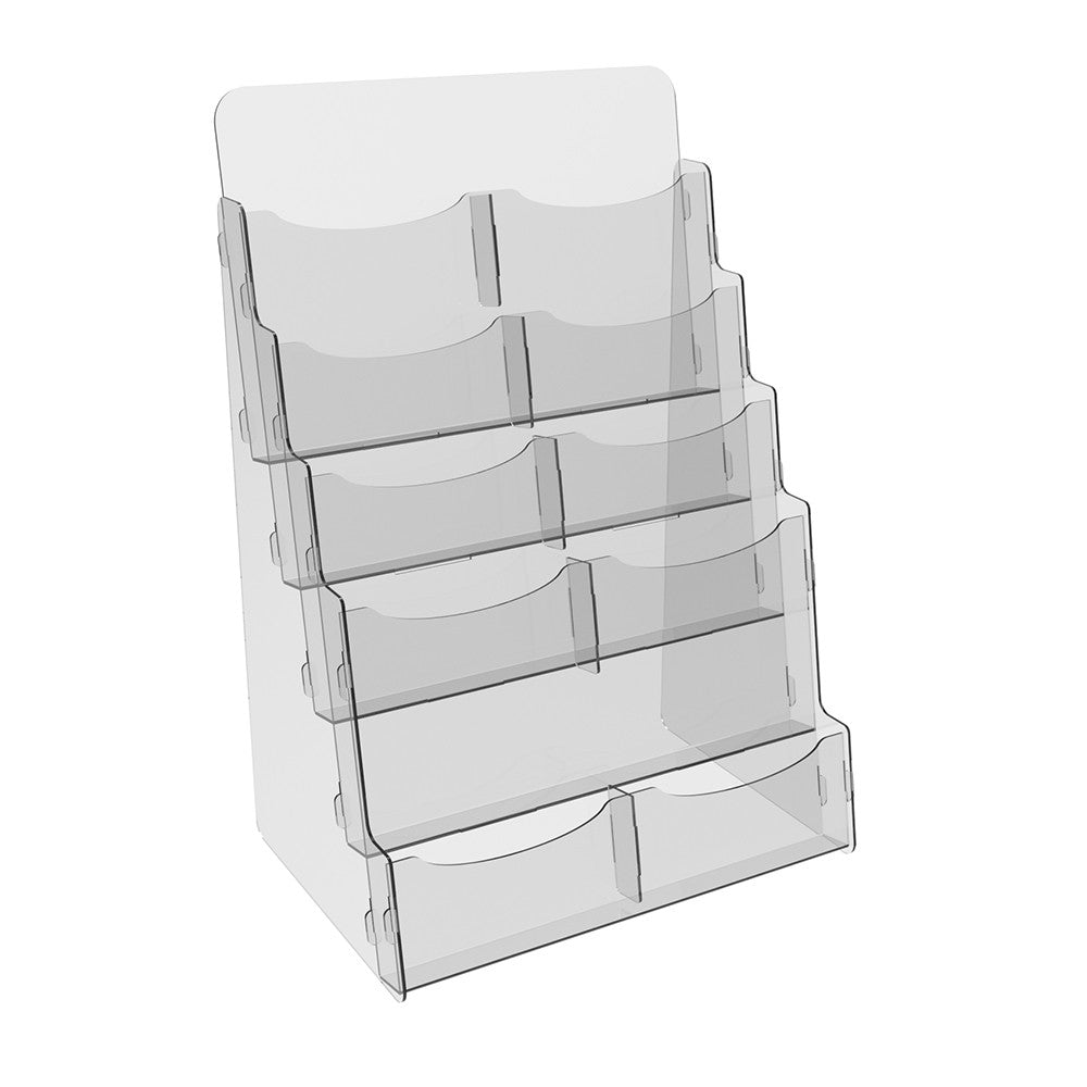 Set of 2 pieces, Desktop Brochure Holder A5, Acrylic Stand For Brochures 317x220x463mm, Advertising Display Holder, Acrylic Display For Brochures, Stand For Brochures And Flyers, Acrylic Paper Holder