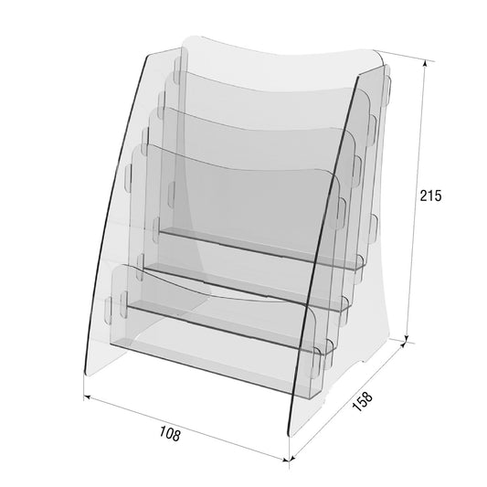 Set 2 piezas, Portafolletos 165x108x205mm, Stand Acrílico, Display Acrílico, Stand Publicitario, Equipo de Exhibición, Stand Informativo, Portafolletos Acrílico