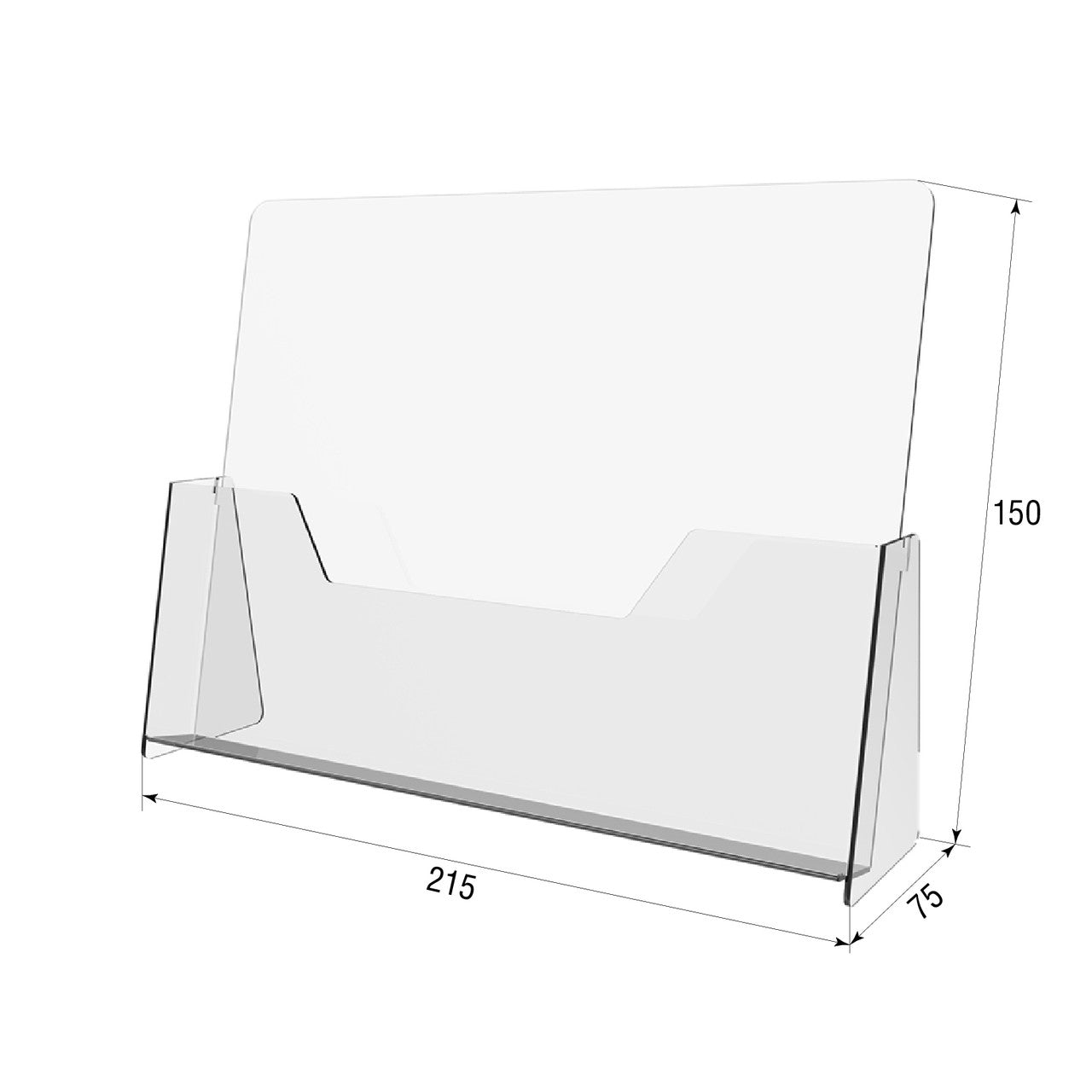 Set 2 pieces, Desktop Brochure Holder A5, Acrylic Stand For Brochures 217x75x150mm, Advertising Display Holder, Acrylic Display For Brochures, Stand For Brochures And Flyers, Acrylic Paper Holder