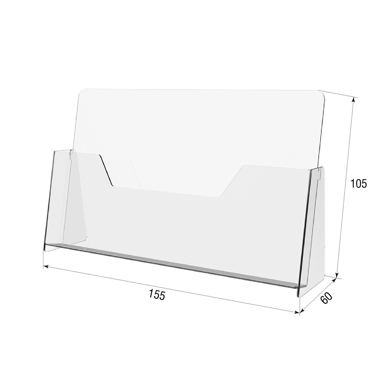 Set of 2 pcs, Desktop Brochure Holder A6, Acrylic Stand For Brochures 155x60x105mm, Advertising Display Holder, Acrylic Display For Brochures, Stand For Brochures And Flyers, Acrylic Paper Holder