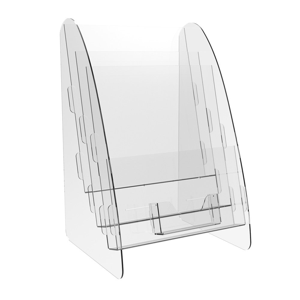 Set 2 pieces, Booklet holder, Paper holder A4 , 210x200x340mm, Acrylic Stand, Acrylic Display, Advertising Stand, Exhibition Equipment, Information Stand, Acrylic Brochure Holder