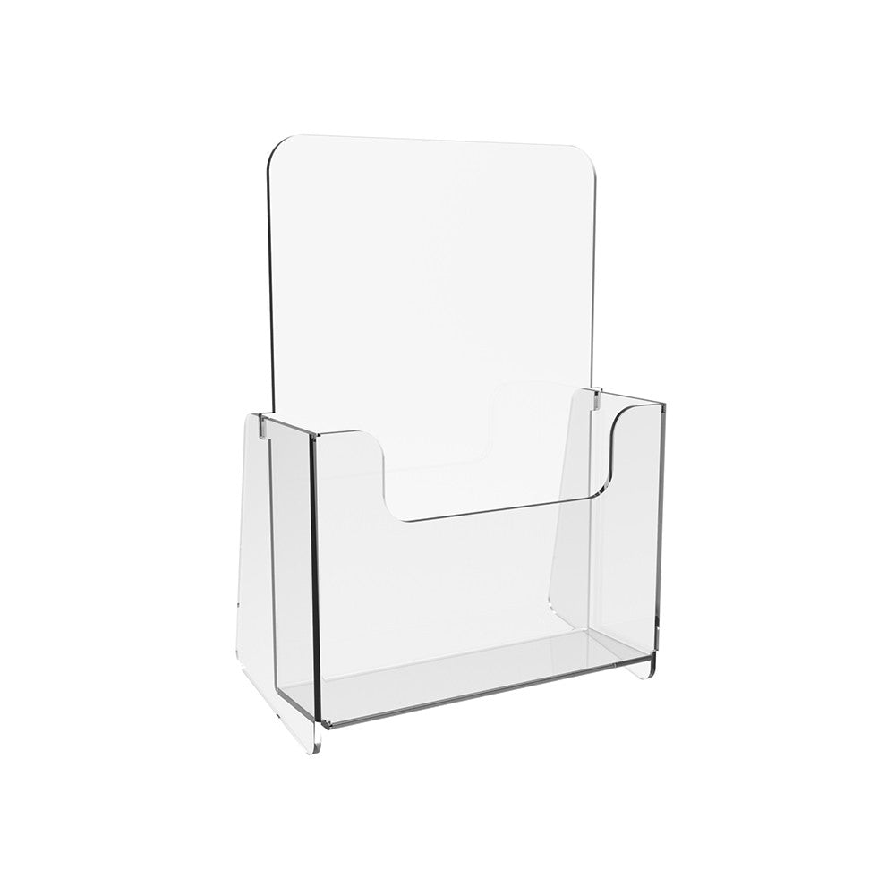 Set of 2 pcs, Desktop Brochure Holder A6, Acrylic Stand For Brochures 108x60x210mm, Advertising Display Holder, Acrylic Display For Brochures, Stand For Brochures And Flyers, Acrylic Paper Holder
