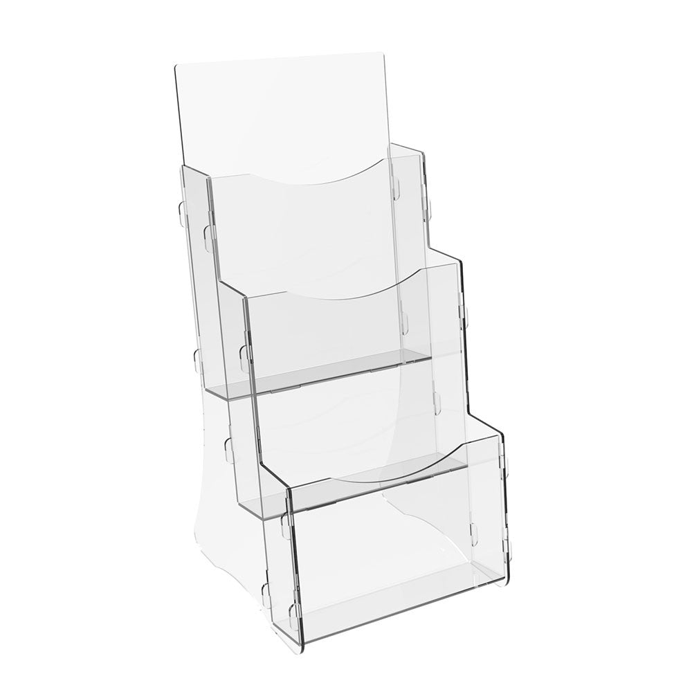 Set of 2 pcs, Desktop Brochure Holder A6, Acrylic Stand For Brochures 245x117x116mm, Advertising Display Holder, Acrylic Display For Brochures, Stand For Brochures And Flyers, Acrylic Paper Holder