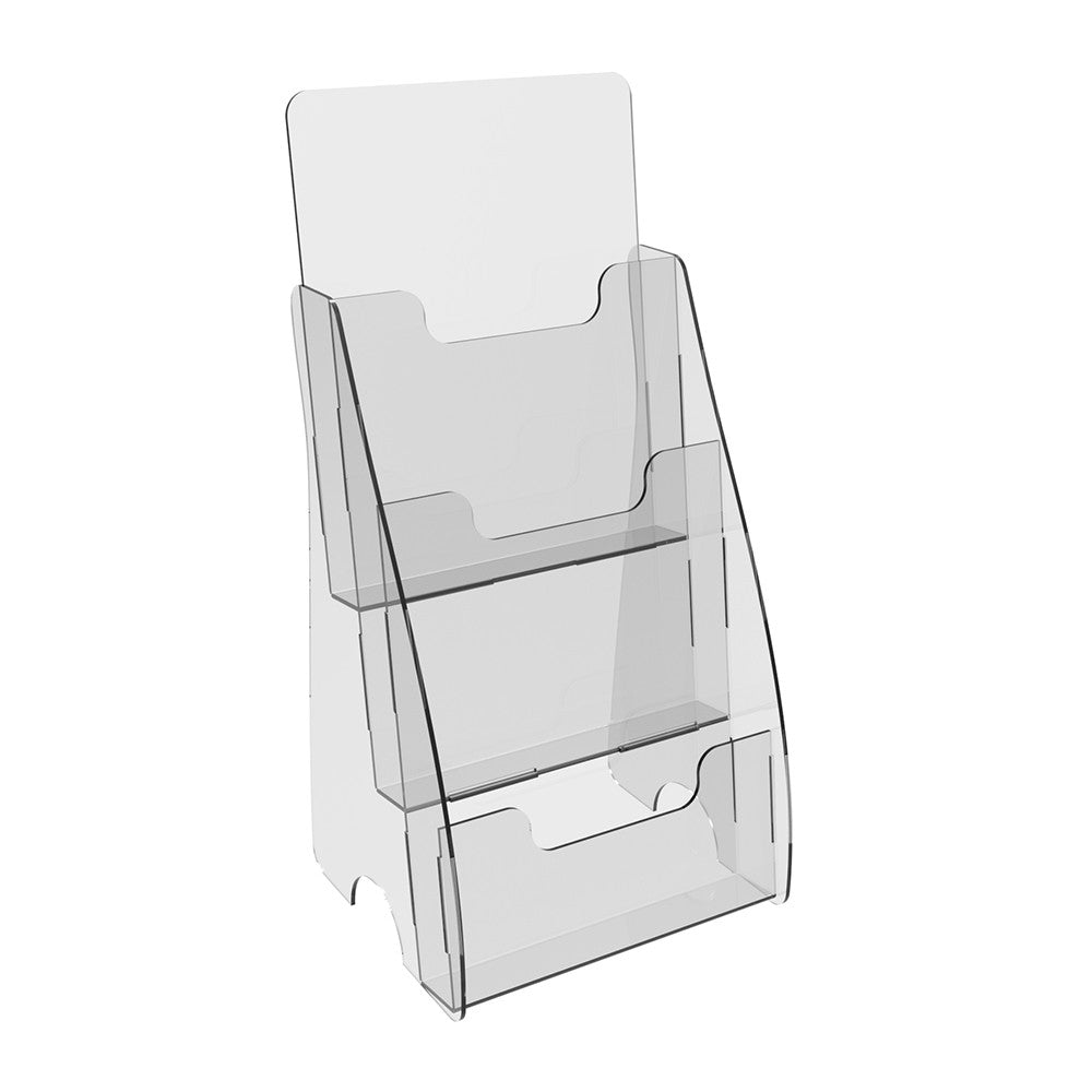 Set 2 piezas, Portafolletos de sobremesa A5, Soporte acrílico para folletos 259x140x267mm, Soporte para expositores publicitarios, Expositor acrílico para folletos, Soporte para folletos y volantes, Soporte de papel acrílico