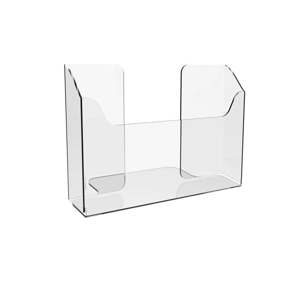 Set 2 pieces, Desktop Brochure Holder A5, Acrylic Stand For Brochures 227x37x140mm, Advertising Display Holder, Acrylic Display For Brochures, Stand For Brochures And Flyers, Acrylic Paper Holder