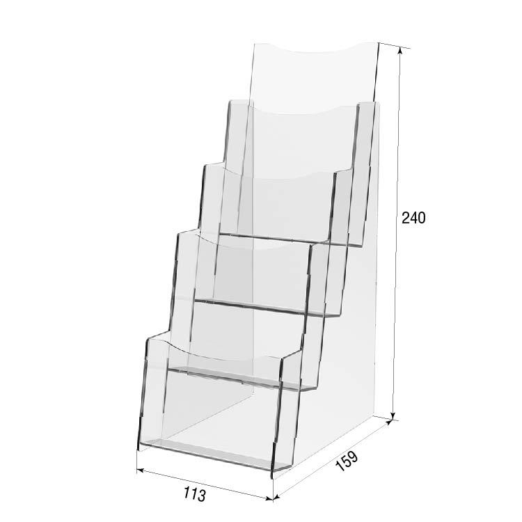 Set of 2 pcs, Desktop Brochure Holder A6, Acrylic Stand For Brochures 113x159x240mm, Advertising Display Holder, Acrylic Display For Brochures, Stand For Brochures And Flyers, Acrylic Paper Holder