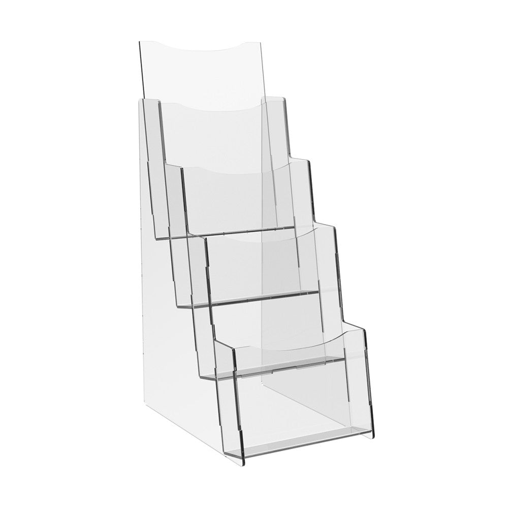 Set of 2 pcs, Desktop Brochure Holder A6, Acrylic Stand For Brochures 113x159x240mm, Advertising Display Holder, Acrylic Display For Brochures, Stand For Brochures And Flyers, Acrylic Paper Holder