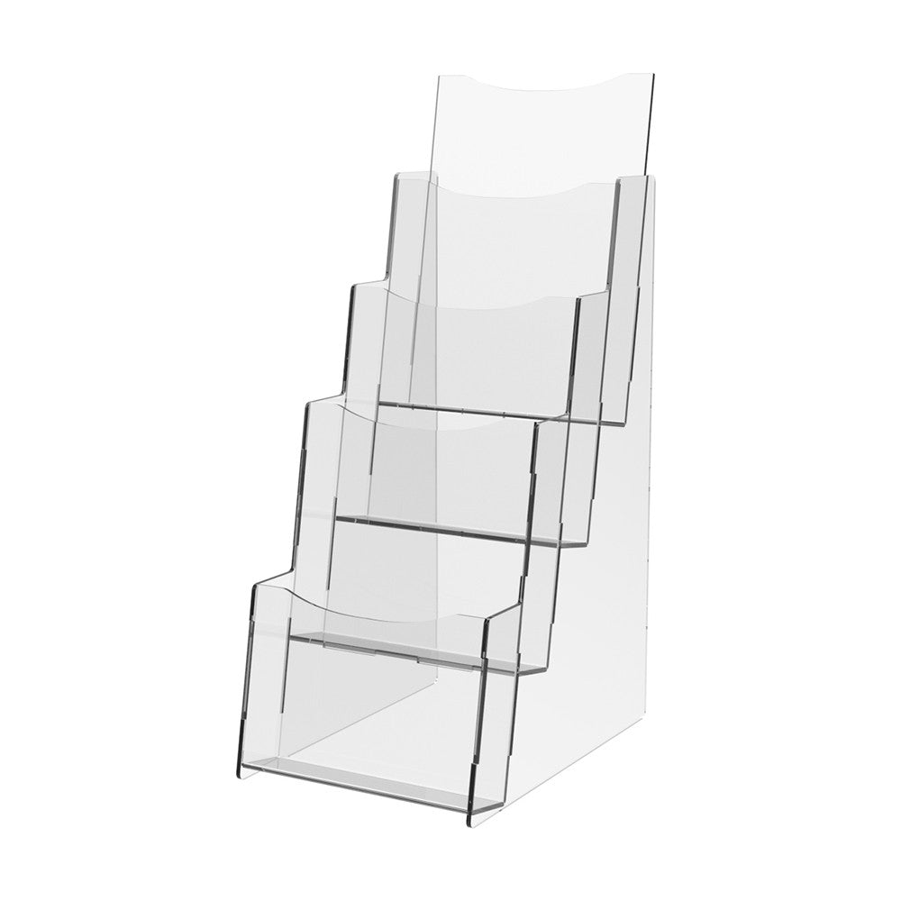 Set of 2 pcs, Desktop Brochure Holder A6, Acrylic Stand For Brochures 113x159x240mm, Advertising Display Holder, Acrylic Display For Brochures, Stand For Brochures And Flyers, Acrylic Paper Holder