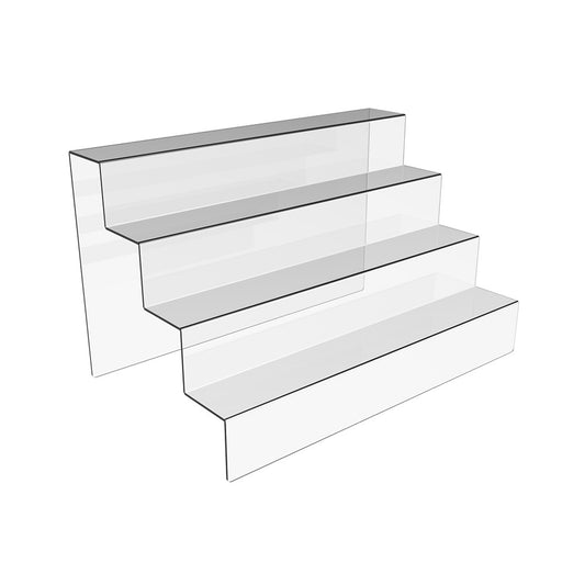 Акрилові підставки для вітрин, 4-ярусний органайзер для духів 500x300x300 мм, полиця для демонстрації та універсальний тримач для кексів, стійки для виставок для фігурок, полиці для десертів для вечірок для прикраси, матеріал 3 мм ПЕТ