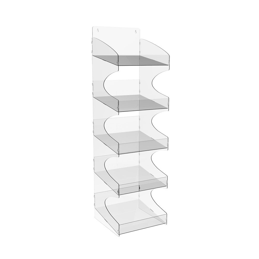 Acrylic display, Acrylic stand for candy bars, Acrylic Organizer 5 shelves, 900x250x250mm, Acrylic stand case, Acrylic display, Acrylic stand for products