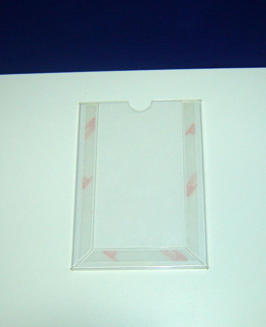 Set 5 pieces, Acrylic information Holder vertical A6 with tape, Information display with mounting tape, Acrylic Paper holder, Acrylic display, Acrylic document holder