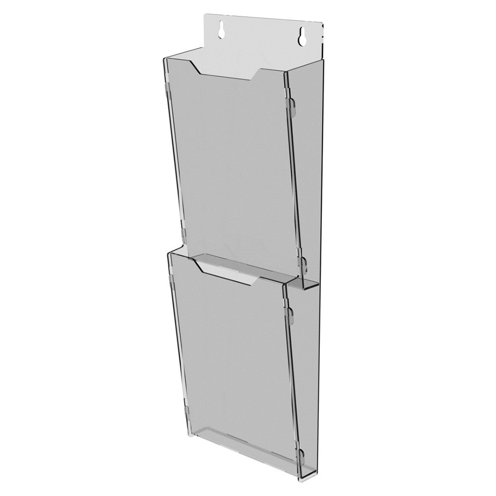 Booklet holder 106x300x37mm, Flyer holder, Flyer display 2-tier