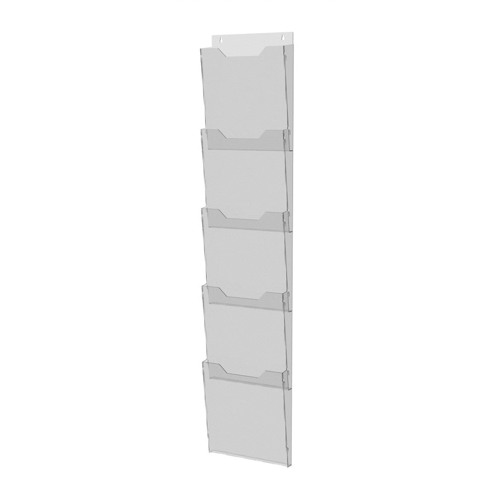 Booklet holder A4 214x989x48mm 5 tier, Brochure holder