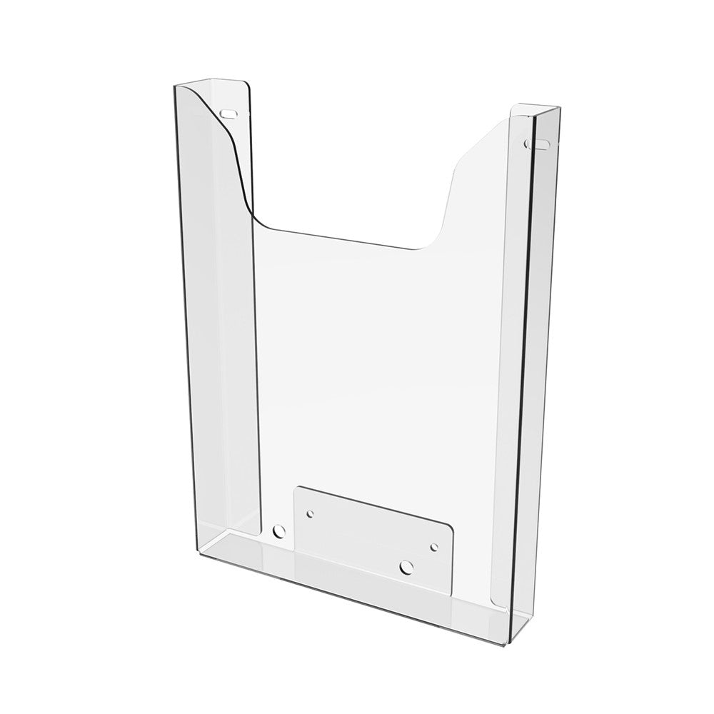 Set 5 pcs, Acrylic booklet holder A6, Vertical brochure holder 115x148x25mm, walll mount brochure display PET 1.8, Mounting with self-tapping screws,Acrylic flyer holder, Transparent booklet display