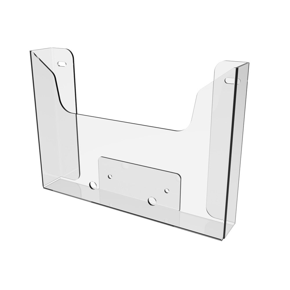 Paper holder A5 210x150x15mm, Horizontal document display mounting with self taping screw. PET 1.5