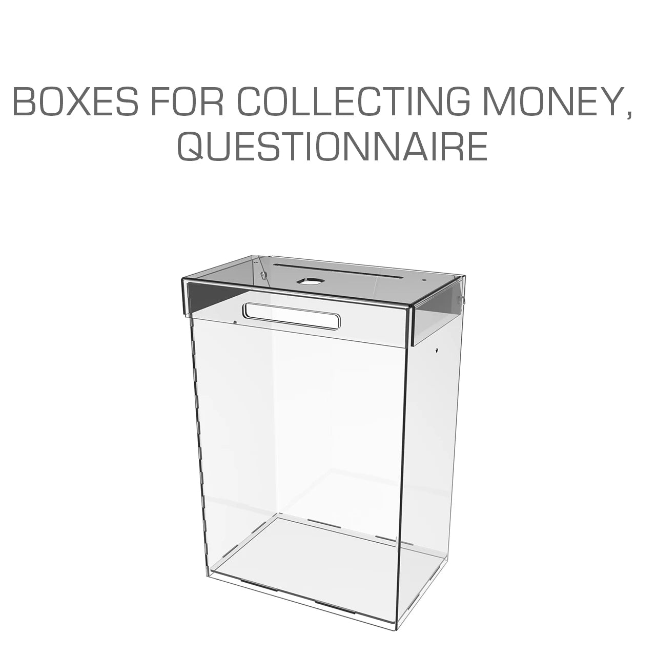 Boxes for fund rasing, bulletins, questionnaires
