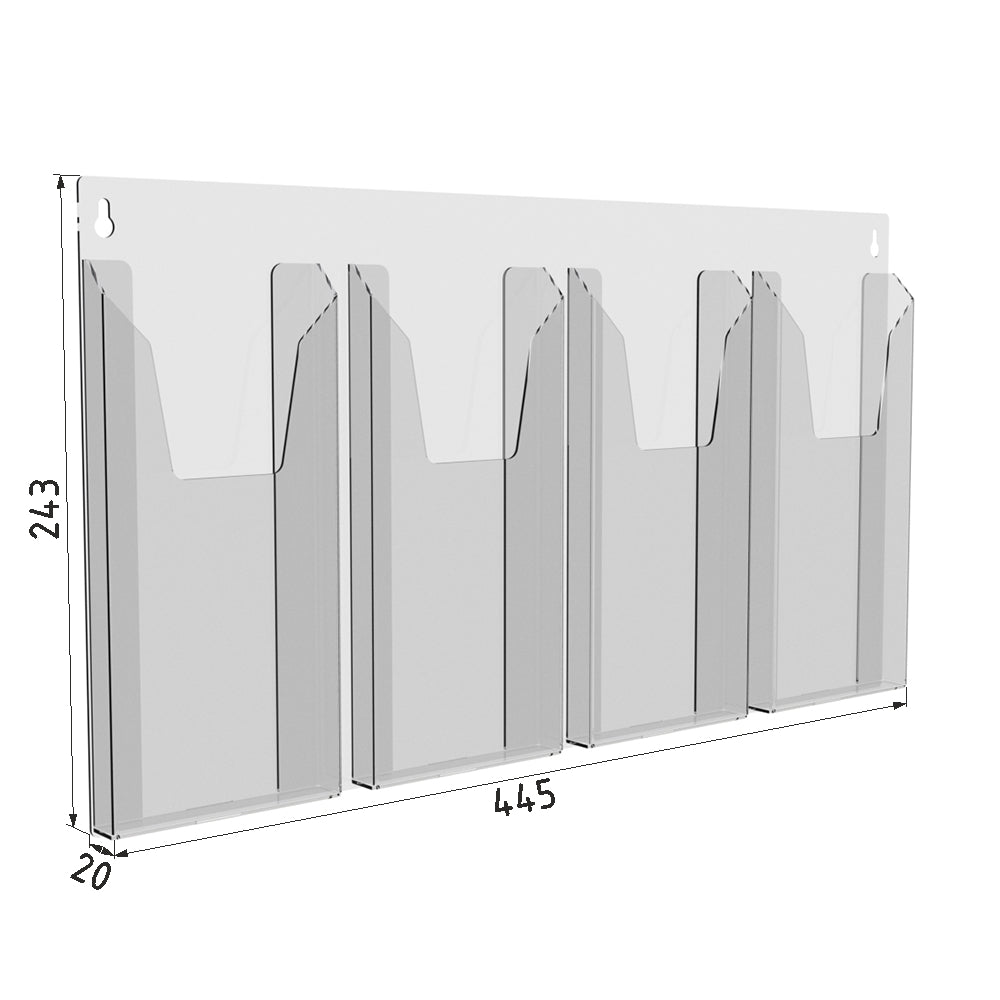 Stand for Euro flyer with 4 pockets 243x445x20mm