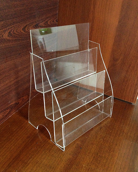 Set 2 pieces, Desktop Brochure Holder A5, Acrylic Stand For Brochures  300x214x150mm,  Advertising Display Holder, Acrylic Display For Brochures, Stand For Brochures And Flyers,  Acrylic  Paper Holder