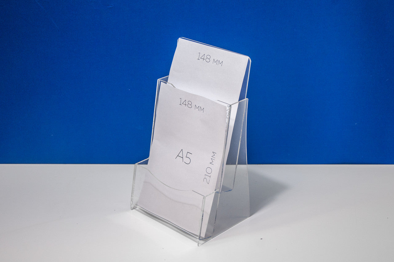 Booklet stand for booklets A5 2-tier