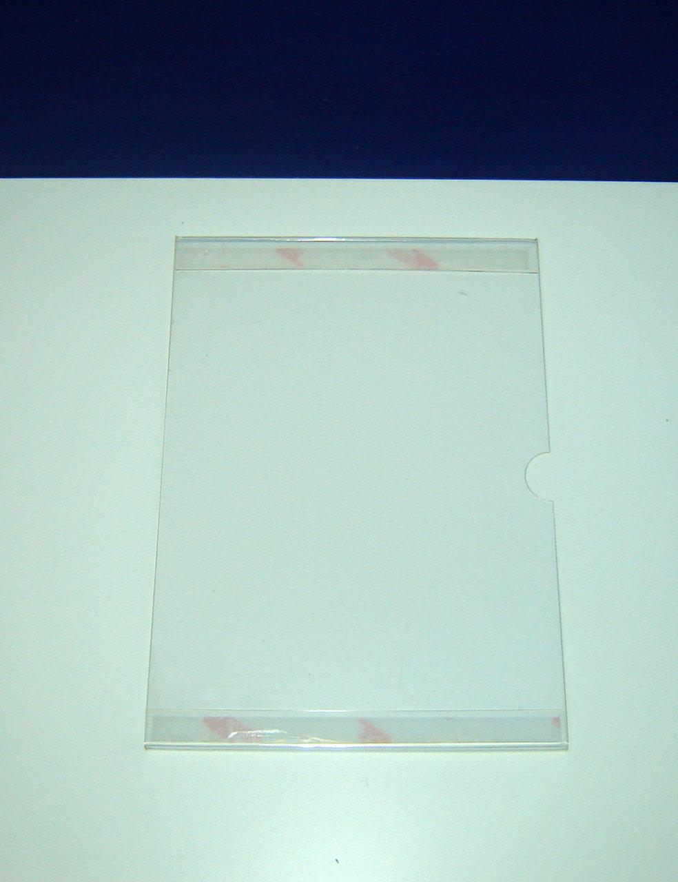 Vertical Paper holder A5 format 148x210mm, PET 0.7mm, document display, with mounting tape