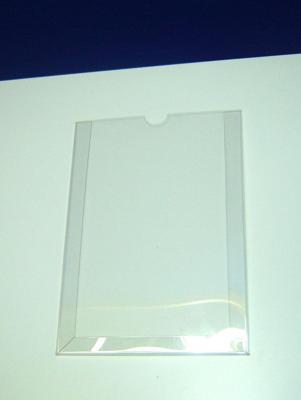 Vertical paper holder A5 format 148x210mm, PET 0.7mm, document display, with mounting tape