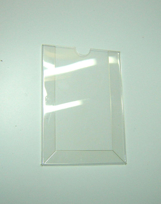 Portapapeles vertical formato A6 148x105mm, PET 0,7mm, expositor de documentos, sin cinta de montaje