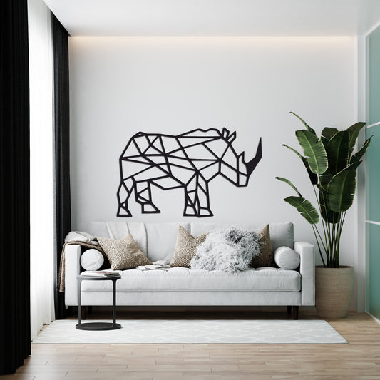 Rhino – Polygonal wooden wall decor