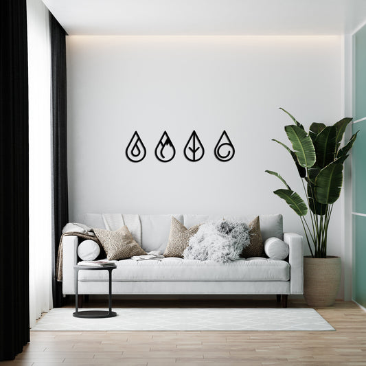 4 Elementos – Decoración de pared de madera