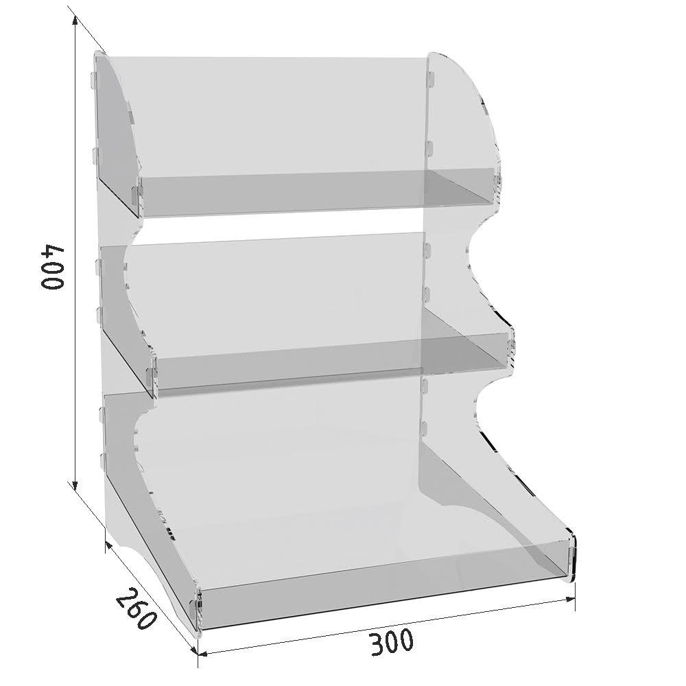 display stand for candy bars, tabletop, 300x400x260