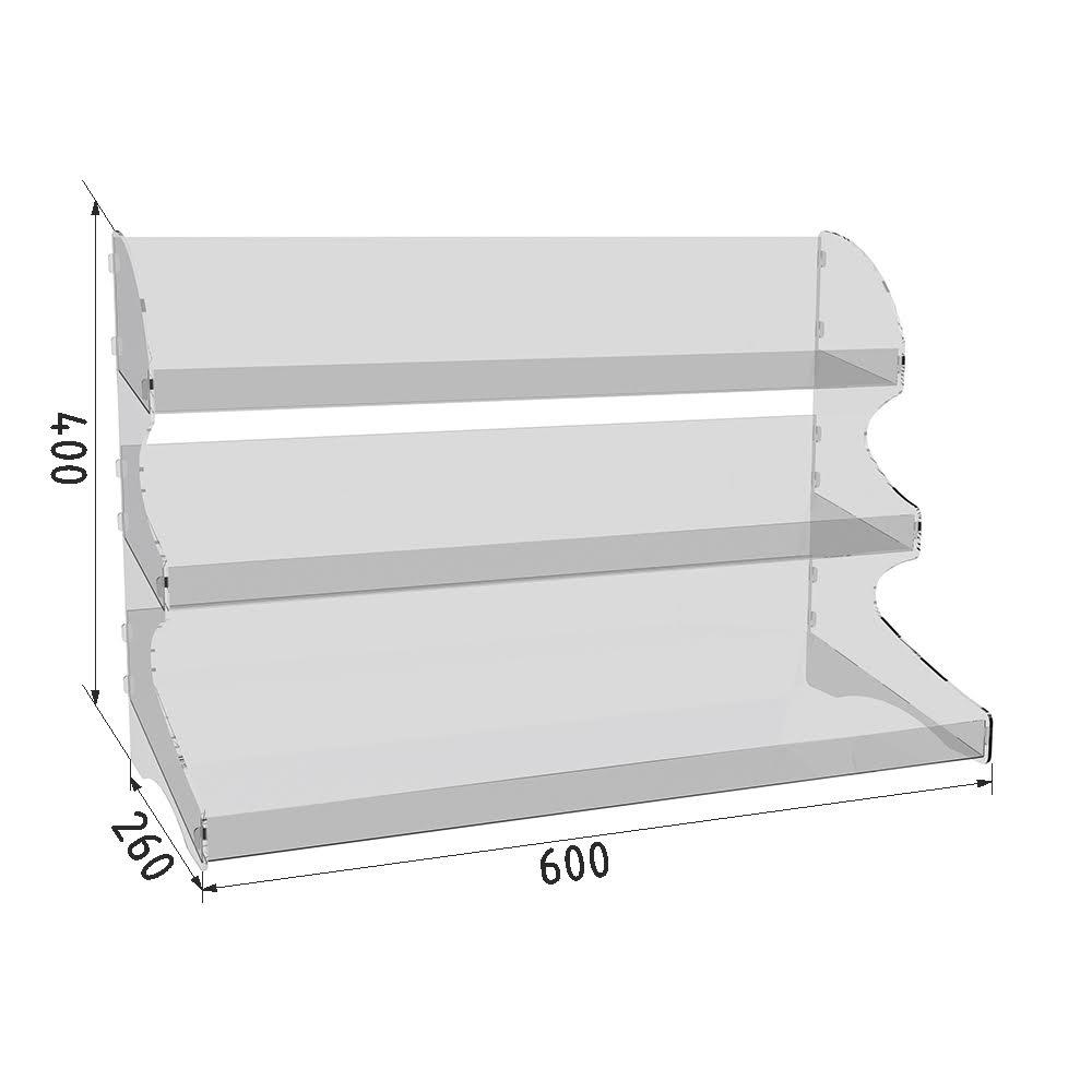 display stand for candy bars, tabletop, 600x400x260