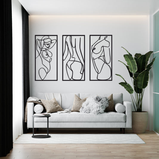 Three ladies – wooden wall decor