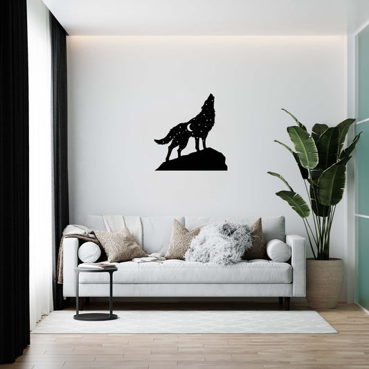 Designer wall panel made of wood “She-Wolf”