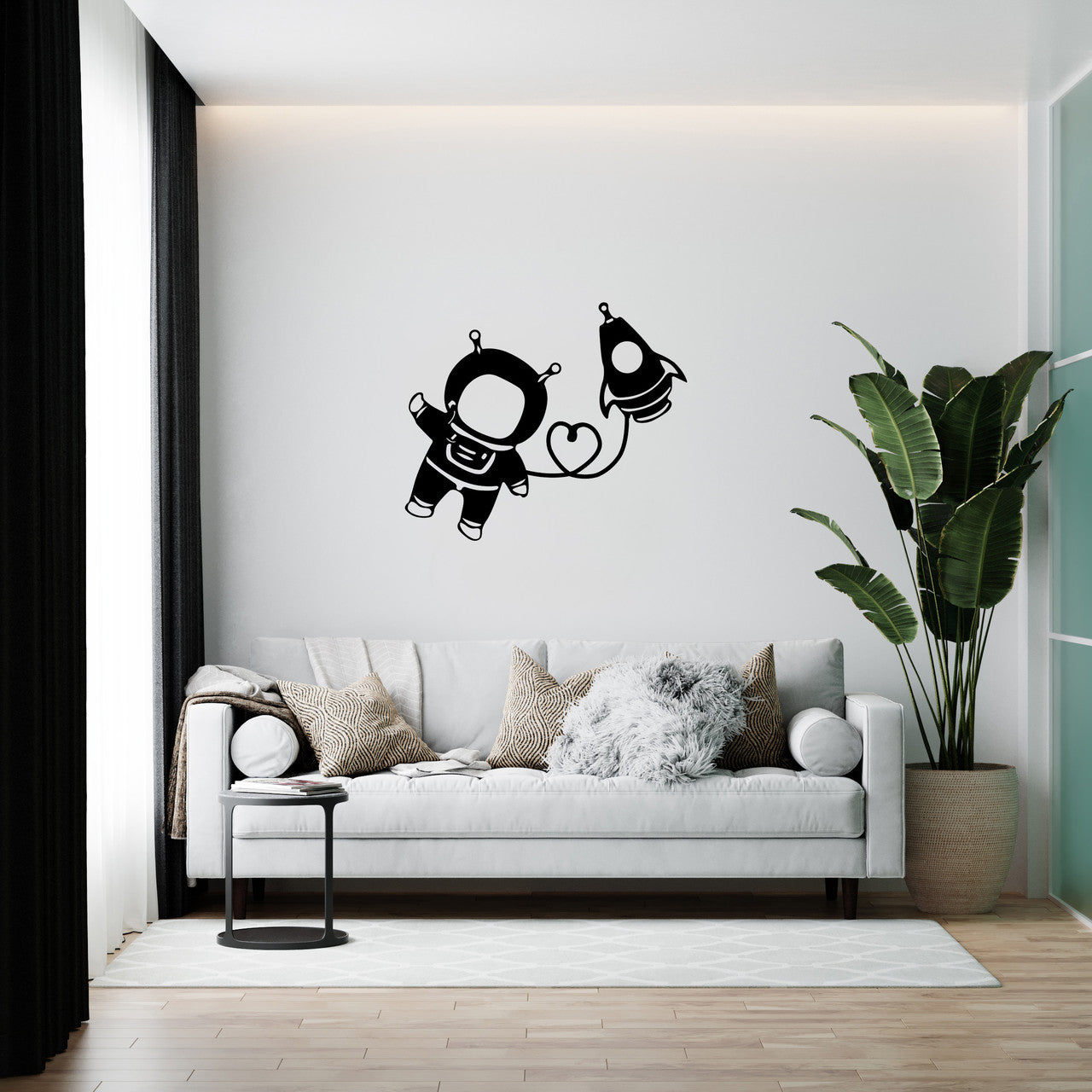 Panel decorativo de pared de madera - Cosmonauta