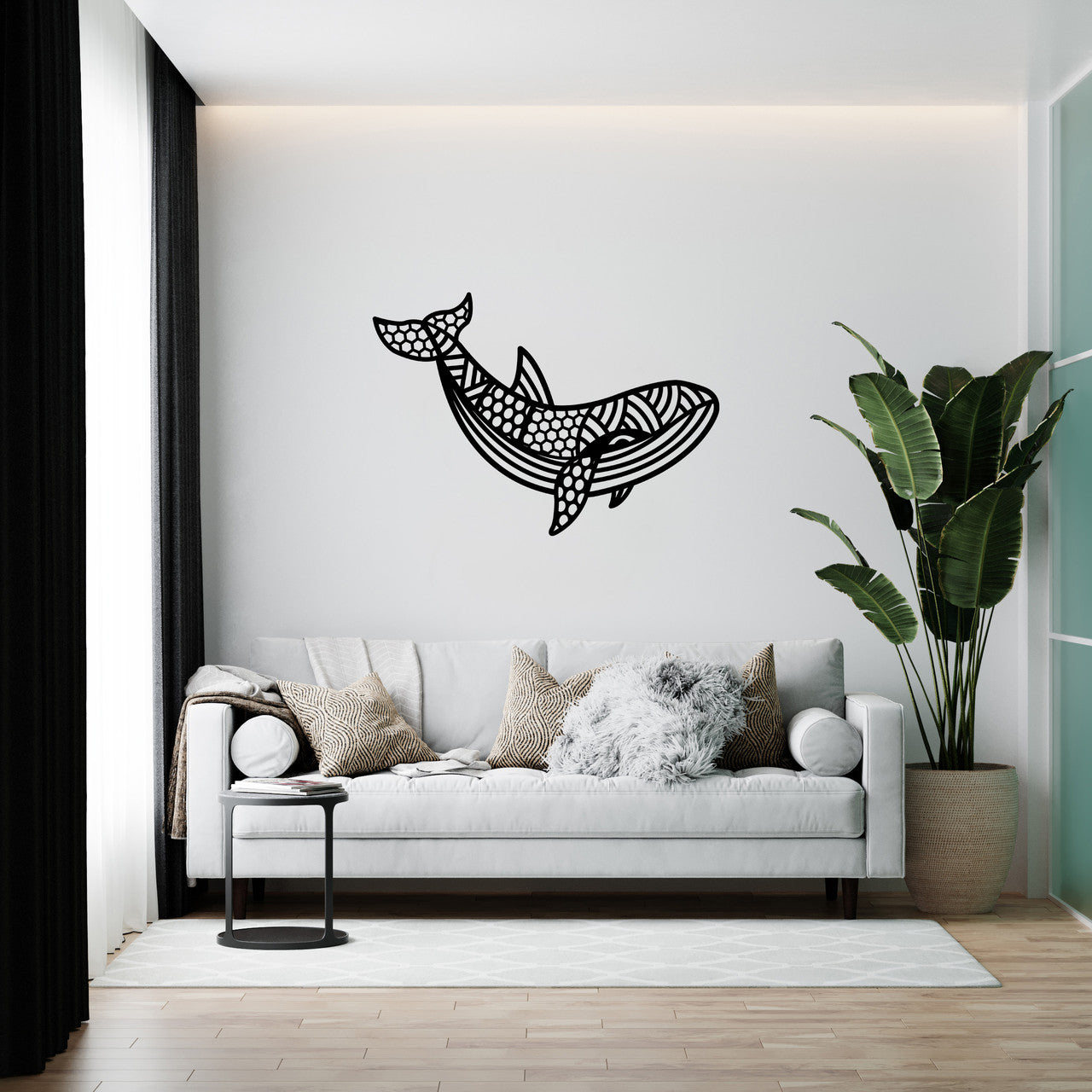 Wooden wall decor panel "Whale"