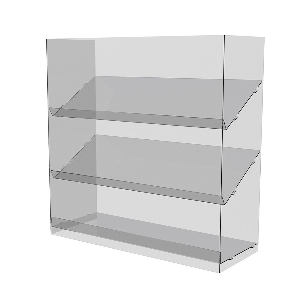 display stand for candy bars, tabletop, 3 shelves, 400x400x150