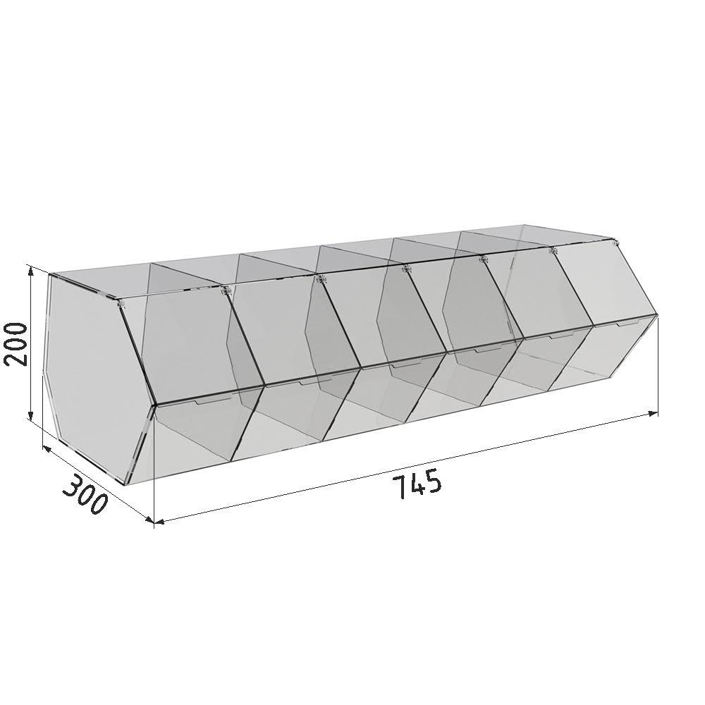 dispenser for marmalade, snacks, nuts 6 cells