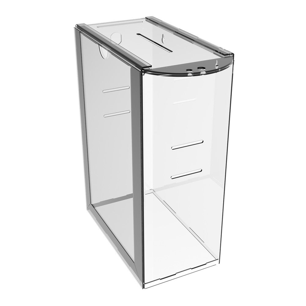 Donation box 215x120x300 with belt slots and A4 pocket